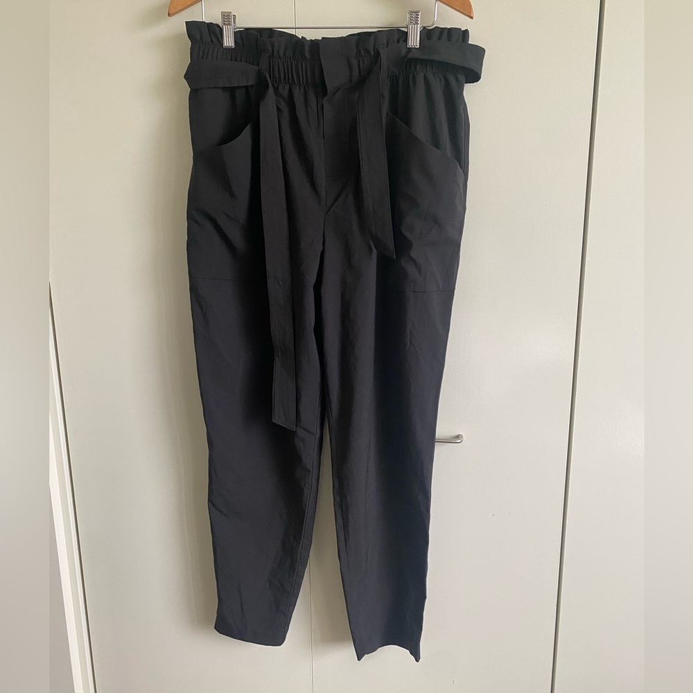 Paper Bag Style Black Pants